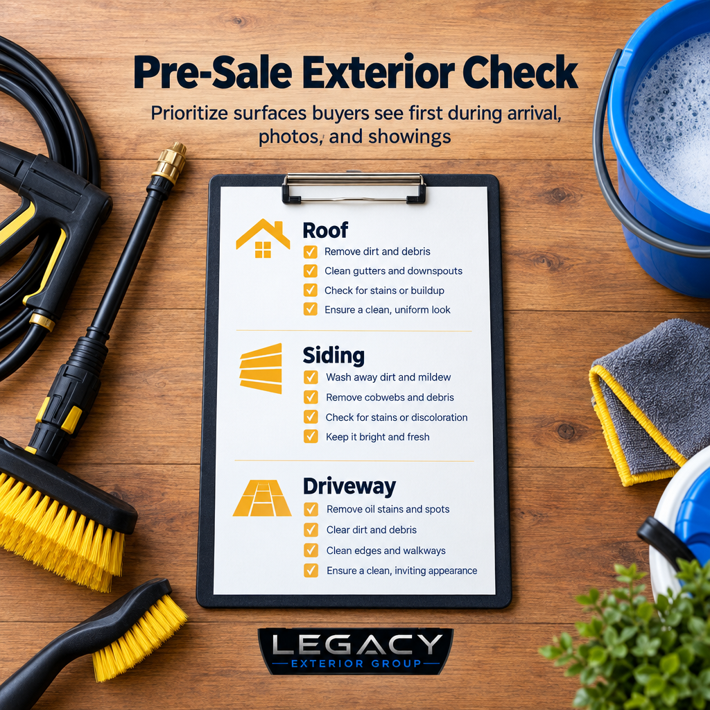 Pre-sale exterior cleaning inspection checklist for a Belton home